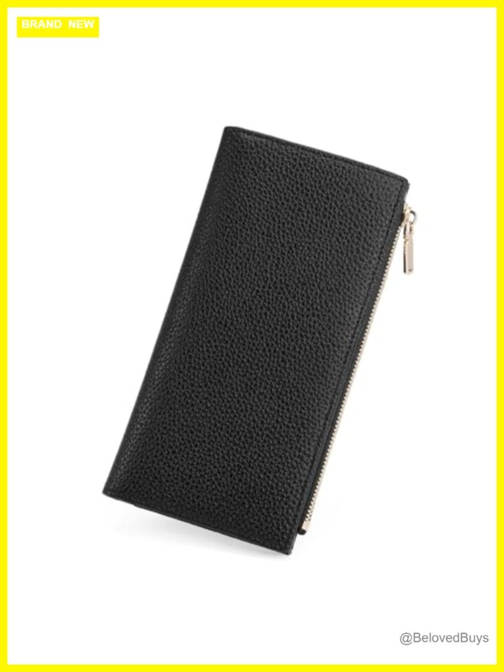 Slim RFID Blocking Bifold Wallet with Zip Coin Pocket, Vegan Pebble Leather, 7